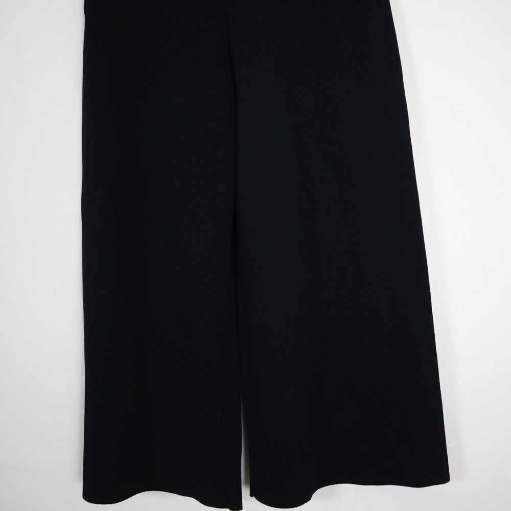 Stella McCartney IT 42 US 6/8 High Rise Compact Knit Wide Leg Crop Pants Black - Picture 5 of 10